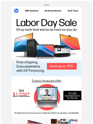HP - It’s go time! HP’s Labor Day Sale is on.