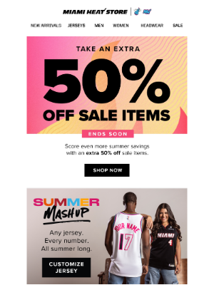 Miami Heat - ENDING SOON: Extra 50% off sale items ⏳