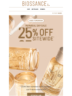 BIOSSANCE - Sun is setting on 25% off 🌅