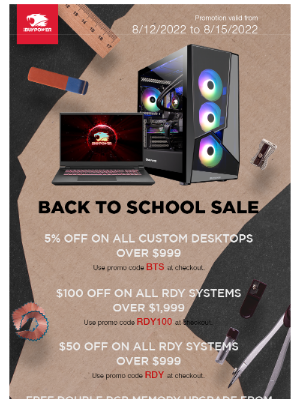 iBUYPOWER - Check out our back to school deals 8/12 - 8/15