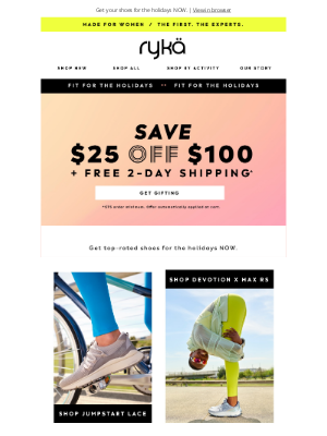 RYKA - 🎁 $25 off $100 + Free 2-day shipping!