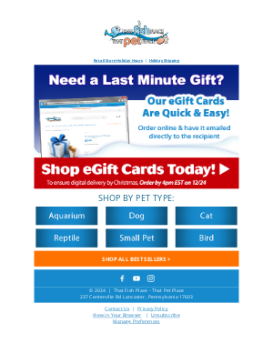 That Pet Place - Send an eGift Card 🎁 Digital Delivery by Christmas!