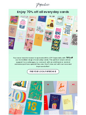 Paperchase - Celebrate the everyday 💌  with 70% off cards