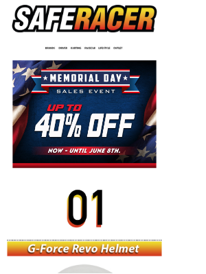 SafeRacer - Last Week of Memorial Day Sales Event