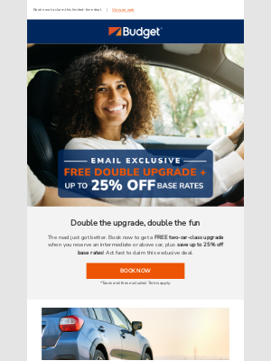 Budget - EXCLUSIVE DEAL: Free Double Upgrade + Save up to 25%