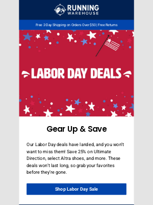 Running Warehouse - Labor Day Savings You Won't Want to Miss