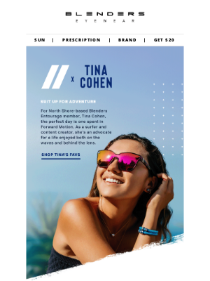 Blenders Eyewear - Entourage Spotlight // Content Creator and Surfer, Tina Cohen