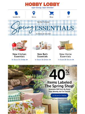 Hobby Lobby - Fresh Outdoor Decor 🌼 40% Off The Spring Shop®