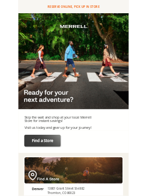 Merrell - Shop In Store and Save On Shipping