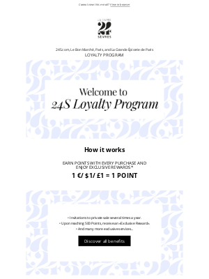 24S - Welcome to your loyalty program