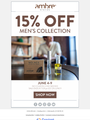 Ambre Blends - Enjoy 15% Off Ambre Blends Men's Collection
