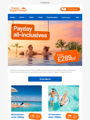 Travel Supermarket (United Kingdom) - All-inclusive payday deals from £289pp* 💸