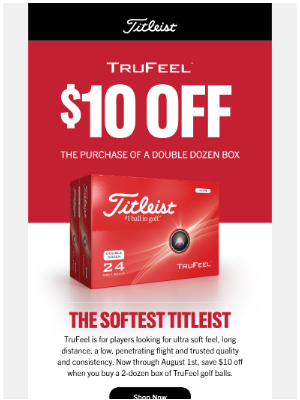 Titleist - Limited Time Offer: $10 Off 2-Dozen Box of TruFeel
