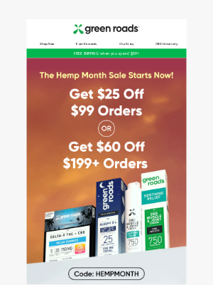 Green Roads - Get Up to $60 Off Your Order!