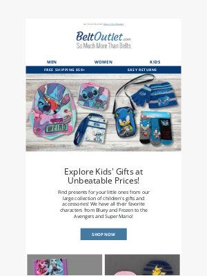 BeltOutlet.com - Kids' Gifts at Unbeatable Prices!