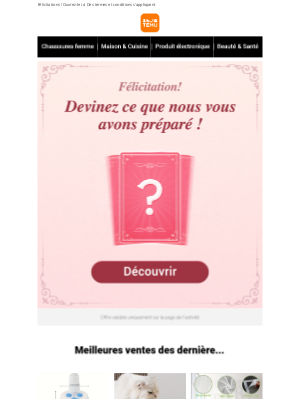 Temu (France) - Vous êtes l'élu(e) !