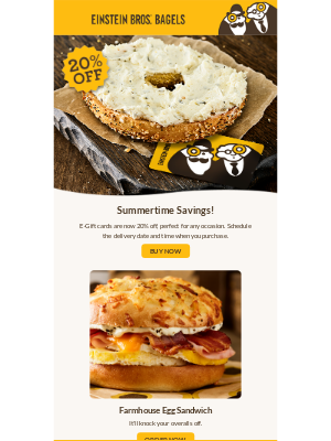 Einstein Bros. Bagels - Kick off summer with 20% savings 😎