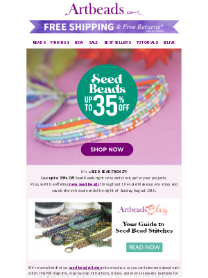 Artbeads - Seed Beads Up to 35% Off – No Code Needed!