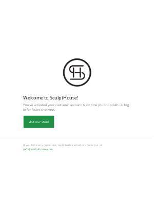 SculptHouse - Customer account confirmation