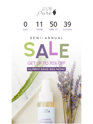 100% PURE - ⏳ Final Hours: Up to 70% Off on Drop 1 Ends Tonight!