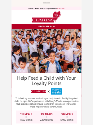 Clarins - 🍴 Donate Meals with Your Loyalty Points