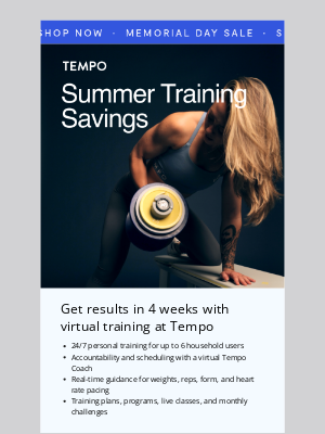 Tempo - 💪Save 40% on personal training – this weekend only