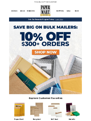Paper Mart - 10% Off Bulk Padded Mailers & Envelopes