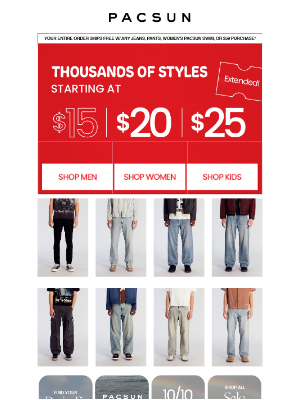 PacSun - Final Chance‼️ $15 & Up Sale ENDS TONIGHT