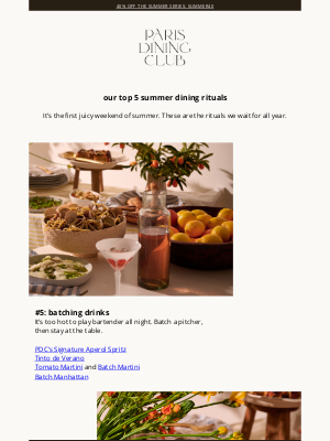 Paris Dining Club - ☀️Our top 5 summer rituals