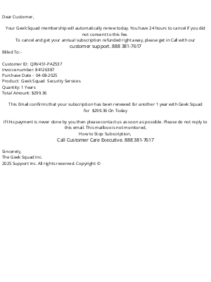 Ritz Camera - Currently, the $299.36 purchase order is being handled.