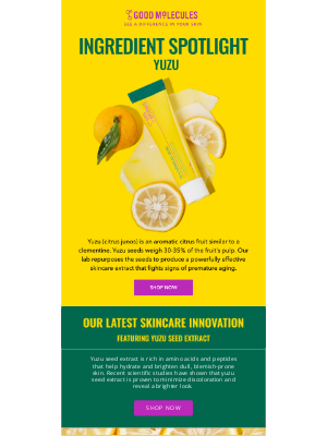 Good Molecules (United Kingdom) - ingredient spotlight: yuzu 🔎🍋