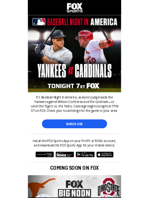 Fox Networks Group - Aaron Judge and the Yankees face the Cardinals ⚾