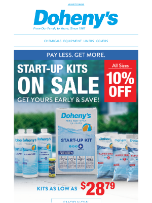 Doheny's Pool Supplies Fast - 🌷 Spring is Coming! Grab Your Startup Kit Early – 10% Off, Starting at $28.79!