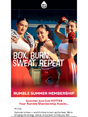 Rumble - 3 Months. Unlimited Classes. Save 47%. Zero Excuses.
