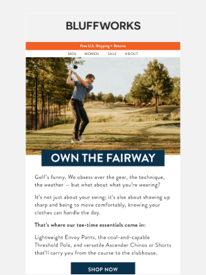 Bluffworks - Gear up for tee time