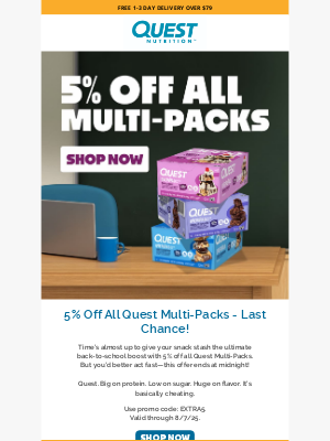 Quest Nutrition - Don’t Miss Out—5% Off Quest Multi-Packs Ends Soon!
