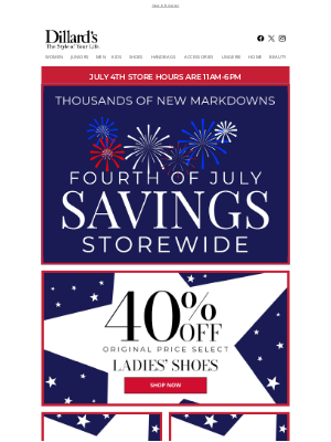 Dillard's - Fourth of July Savings Storewide