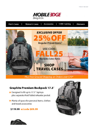 Mobile Edge - Fall Savings! Exclusive Offer