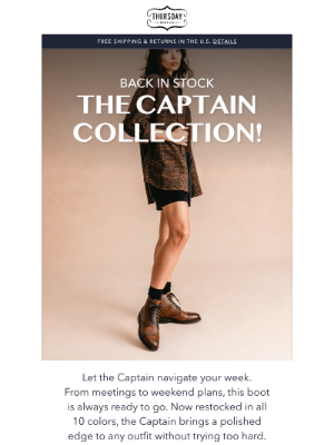 Thursday Boot Company - The Captain Restock!