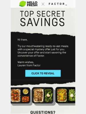 HelloFresh USA - 📅 Invitation: Mystery Sale @ Factor