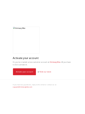 Himiway Bike - Customer account activation