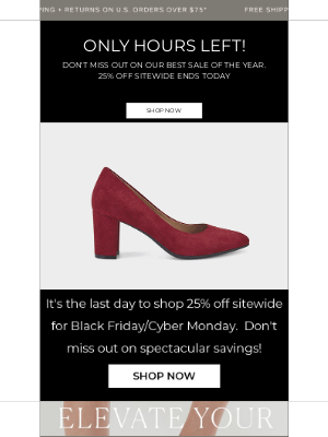 Aerosoles - ONLY HOURS LEFT to shop 25% OFF sitewide.