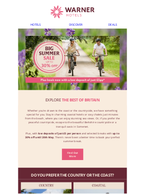 Warner Leisure Hotels (United Kingdom) - Do you prefer country or coastal?