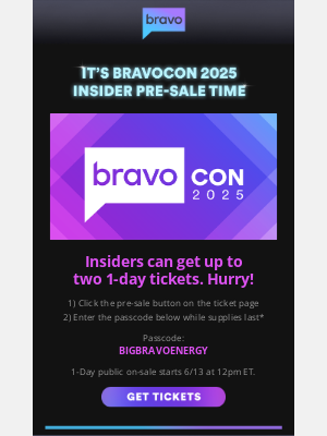 Bravo(Tuvalu) - YAS! More BravoCon pre-sale tickets are here 🎉⏲️
