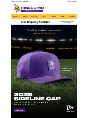 Minnesota Vikings - Just Launched! 2025 New Era Sideline Collection >>