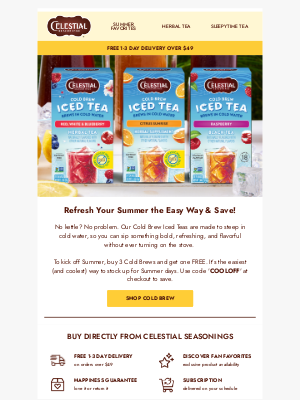 Celestial Seasonings - Stock up on Cold Brew Blends for Summer refreshment!🧊