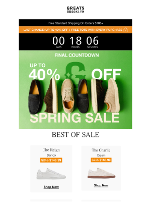 Greats - FINAL HOURS! Spring Sale Ends Soon