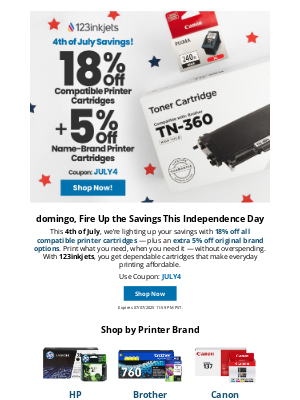 123inkjets - 🛍️ July 4th SALE: Discounts on All Ink!