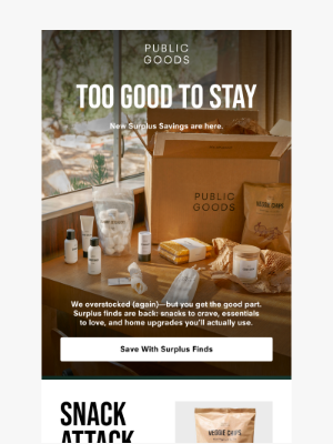 Public Goods - Get Surplus Deals Before They Sell Out ⏰