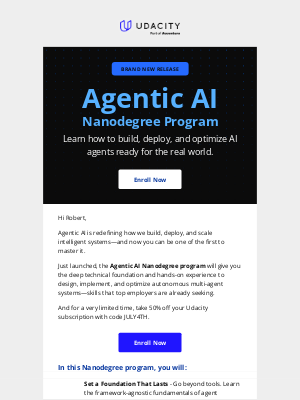 Udacity - 🔥 New Nanodegree Program: Agentic AI